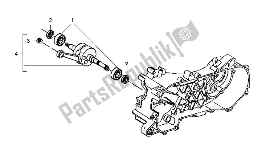 All parts for the Crankshaft of the Piaggio FL Runner 50 2000 - 2010