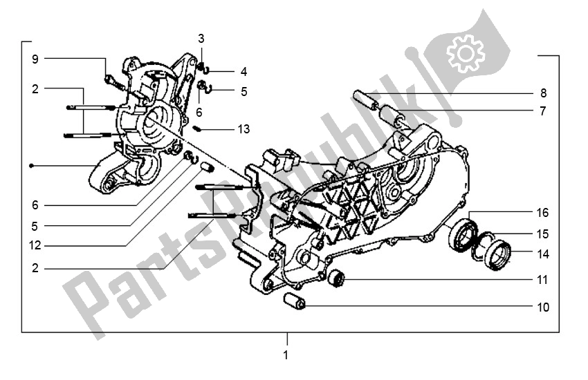 Todas as partes de Bloco Do Motor do Piaggio FL Runner 50 2000 - 2010