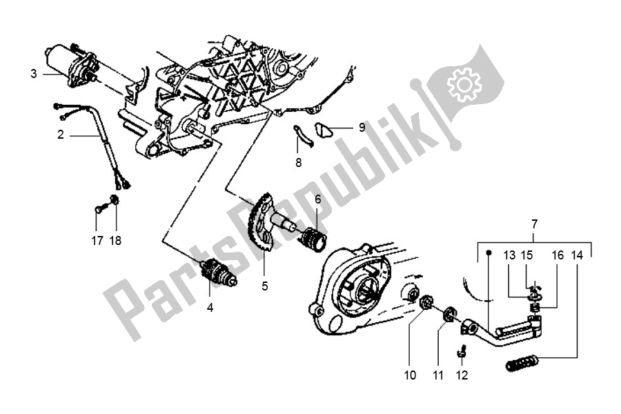 Alle onderdelen voor de Startmotor van de Piaggio FL Runner 50 2000 - 2010