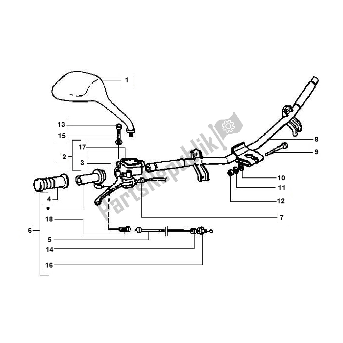 All parts for the Handlebar of the Piaggio FL Runner 50 2000 - 2010