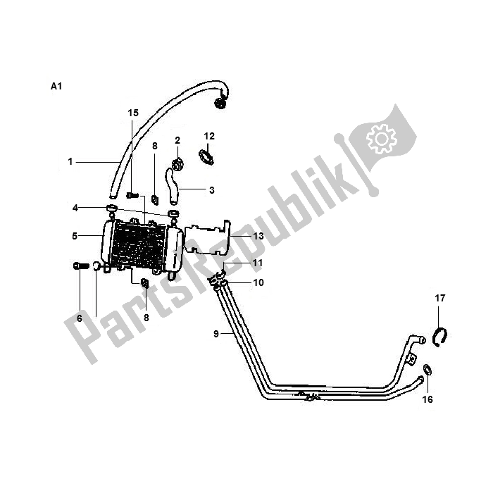All parts for the Radiateur of the Piaggio FL Runner 50 2000 - 2010