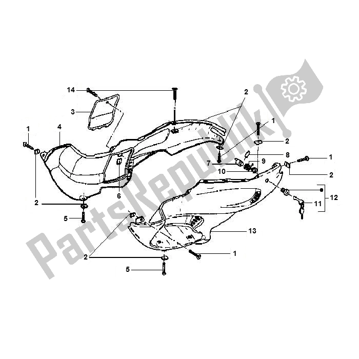 Tutte le parti per il Motorscherm del Piaggio FL Runner 50 2000 - 2010