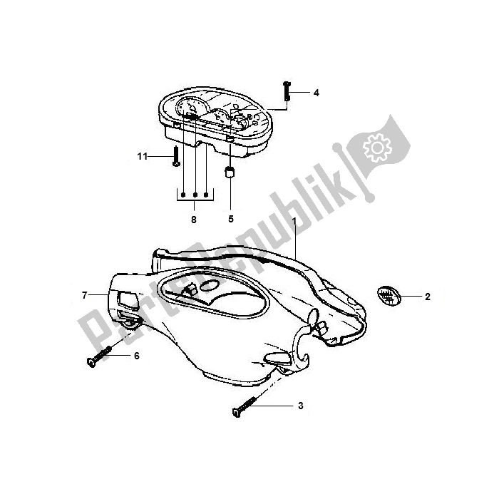 Tutte le parti per il Teller/stuurhuis del Piaggio FL Runner 50 2000 - 2010