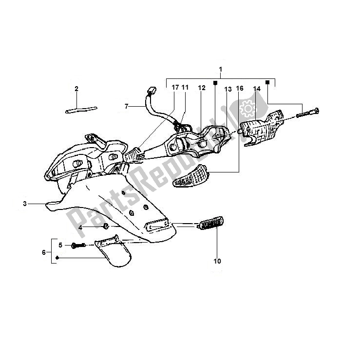 All parts for the Taillight of the Piaggio FL Runner 50 2000 - 2010