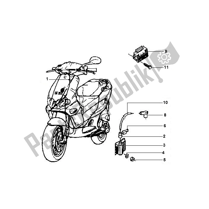 All parts for the Electrisch of the Piaggio FL Runner 50 2000 - 2010