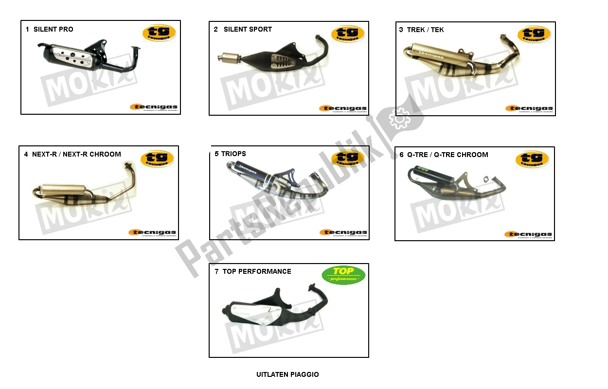 All parts for the Exhaust of the Piaggio FL Runner 50 2000 - 2010