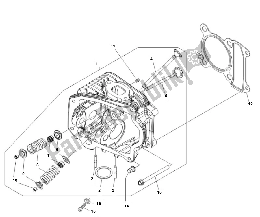 Tutte le parti per il Testata del Piaggio FLY 50 4T 2V 25 KMH 2012 2015 NEW 2000 - 2010