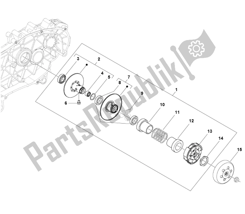 Tutte le parti per il Frizione del Piaggio FLY 50 4T 2V 25 KMH 2012 2015 NEW 2000 - 2010