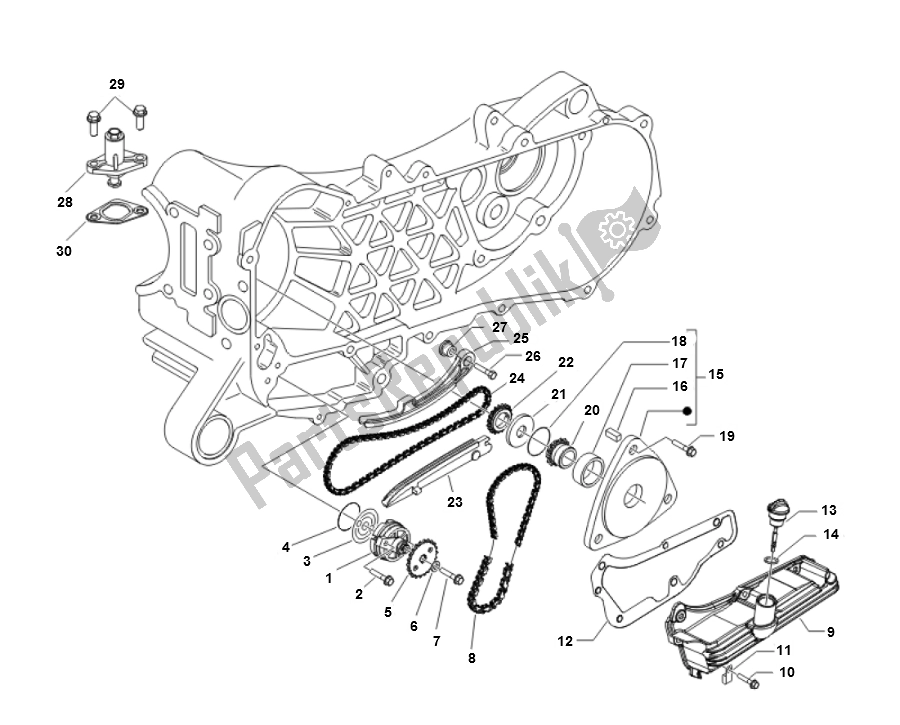 Tutte le parti per il Pompa Dell'olio del Piaggio FLY 50 4T 2V 25 KMH 2012 2015 NEW 2000 - 2010