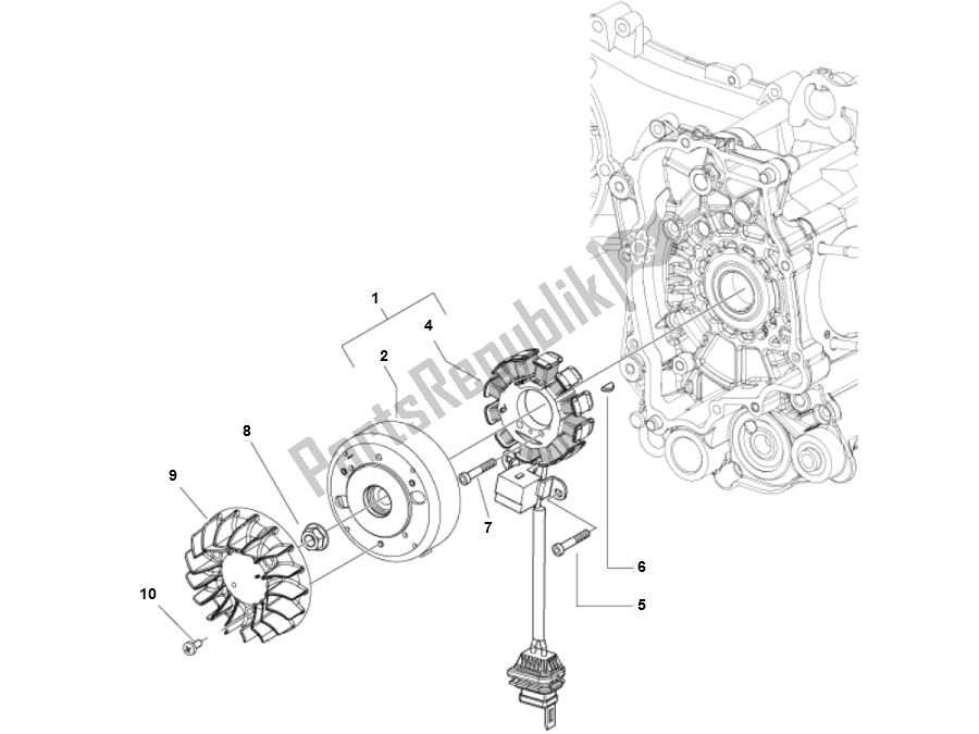 All parts for the Ignition of the Piaggio FLY 50 4T 2V 25 KMH 2012 2015 NEW 2000 - 2010