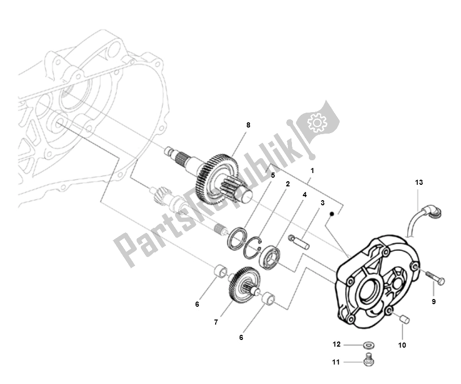 Tutte le parti per il Eindoverbrening del Piaggio FLY 50 4T 2V 25 KMH 2012 2015 NEW 2000 - 2010