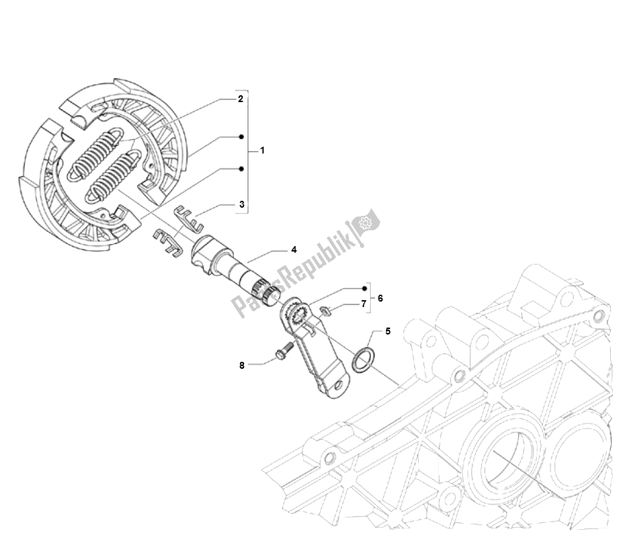 All parts for the Rear Brake of the Piaggio FLY 50 4T 2V 25 KMH 2012 2015 NEW 2000 - 2010