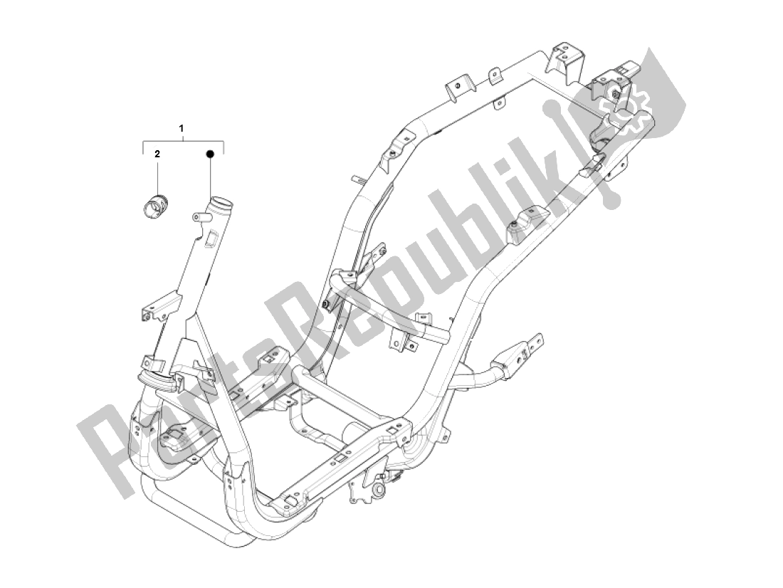 All parts for the Frame of the Piaggio FLY 50 4T 2V 25 KMH 2012 2015 NEW 2000 - 2010