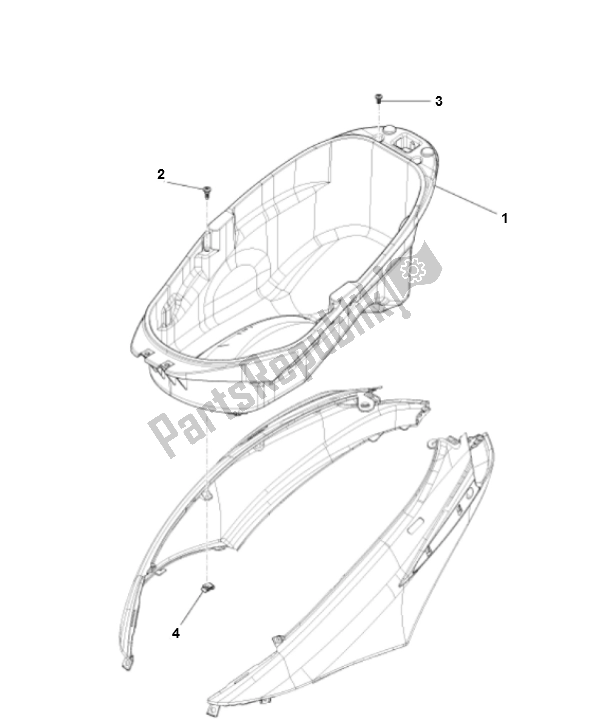 Tutte le parti per il Helmbak del Piaggio FLY 50 4T 2V 25 KMH 2012 2015 NEW 2000 - 2010