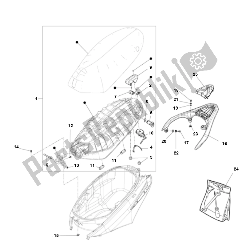 All parts for the Buddy of the Piaggio FLY 50 4T 2V 25 KMH 2012 2015 NEW 2000 - 2010