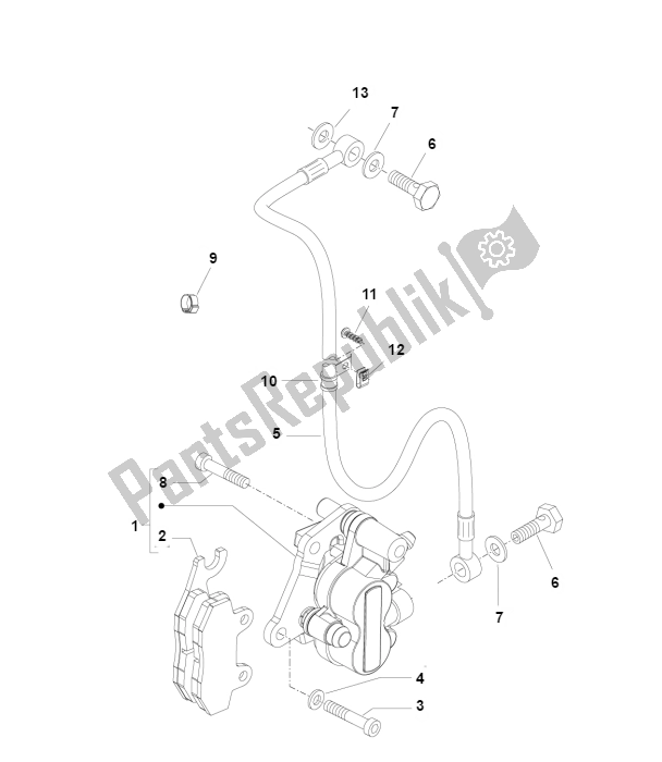 All parts for the Voorrem of the Piaggio FLY 50 4T 2V 25 KMH 2012 2015 NEW 2000 - 2010