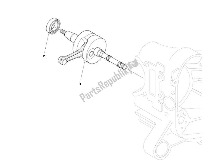 All parts for the Crankshaft of the Piaggio Liberty 50 4T MOC 2009 2016 2000 - 2010