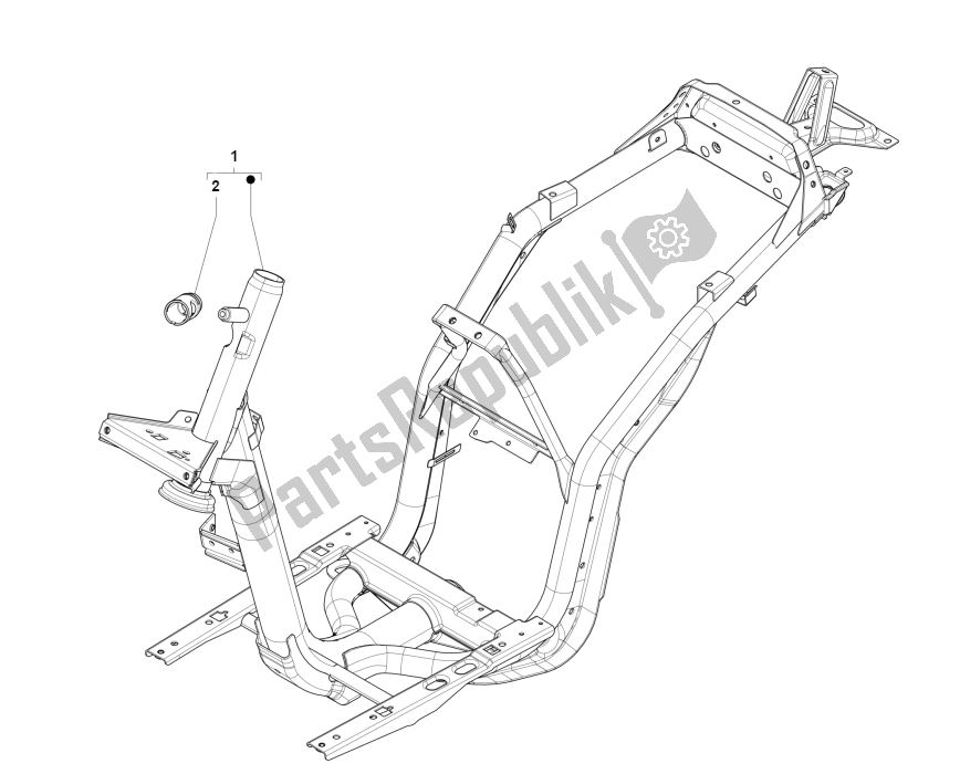 Todas as partes de Frame do Piaggio Liberty 50 4T MOC 2009 2016 2000 - 2010