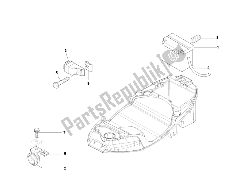 Todas as partes de Bateria do Piaggio Liberty 50 4T MOC 2009 2016 2000 - 2010