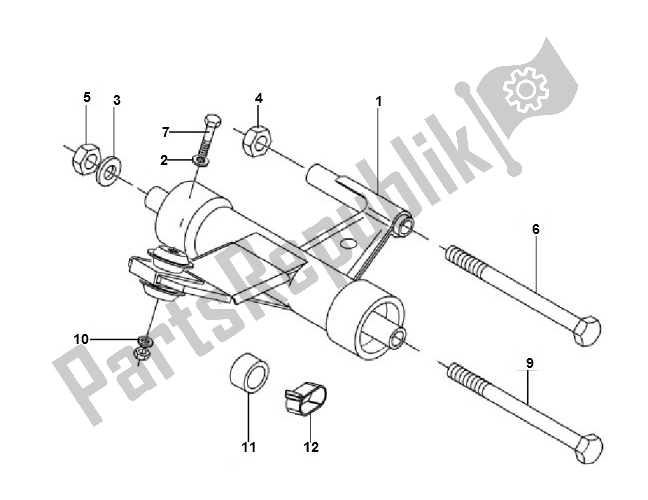 All parts for the Sub Frame of the Piaggio LX 2V 25 KM H 50 2000 - 2010