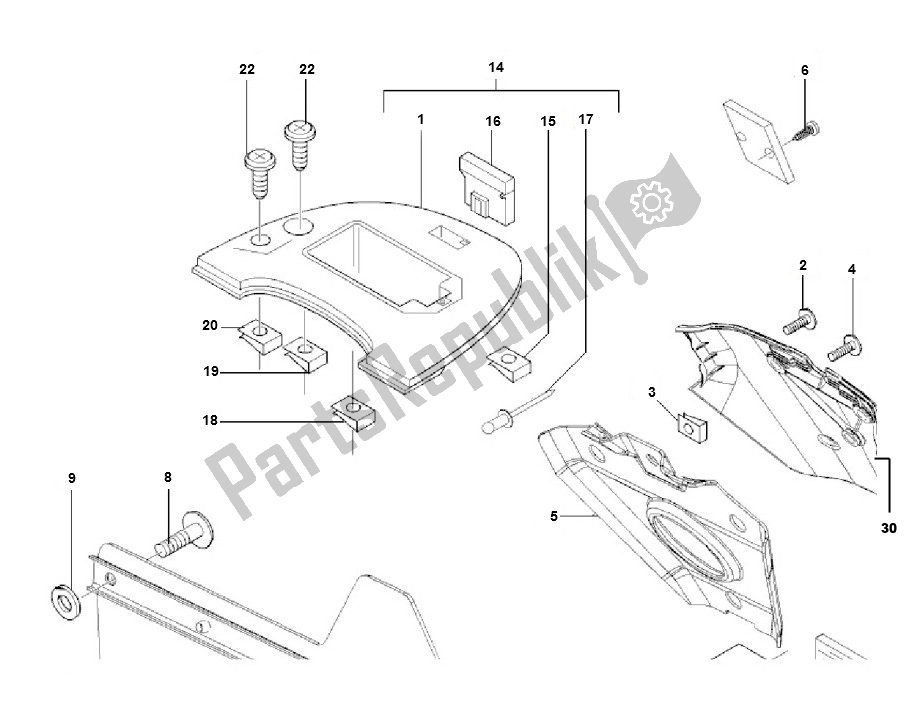 All parts for the Battery Box of the Piaggio LX 2V 25 KM H 50 2000 - 2010