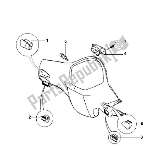 Tutte le parti per il Stuurschakelaars del Piaggio LX 2V 25 KM H 50 2000 - 2010