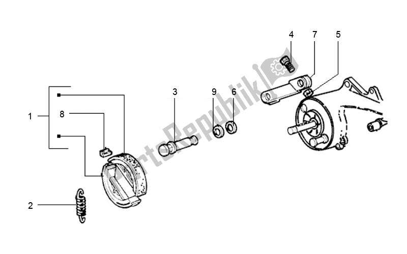 All parts for the Rem Delen of the Piaggio LX 2V 25 KM H 50 2000 - 2010