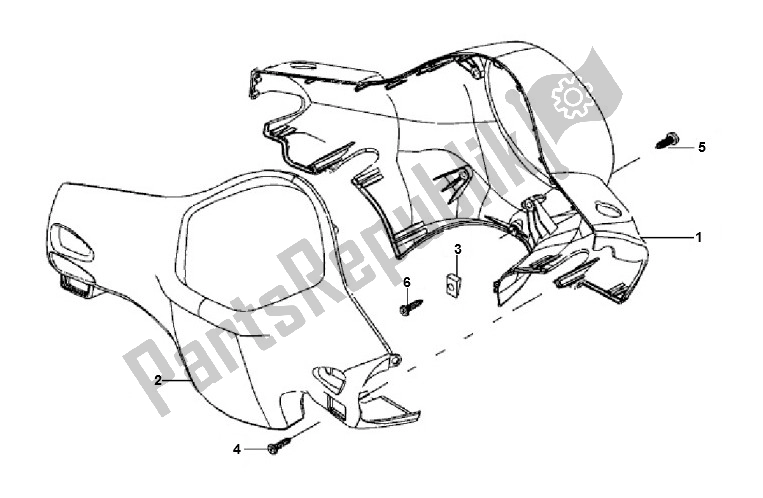 All parts for the Stuurhuis of the Piaggio LX 2V Touring 25 KM H 50 2000 - 2010