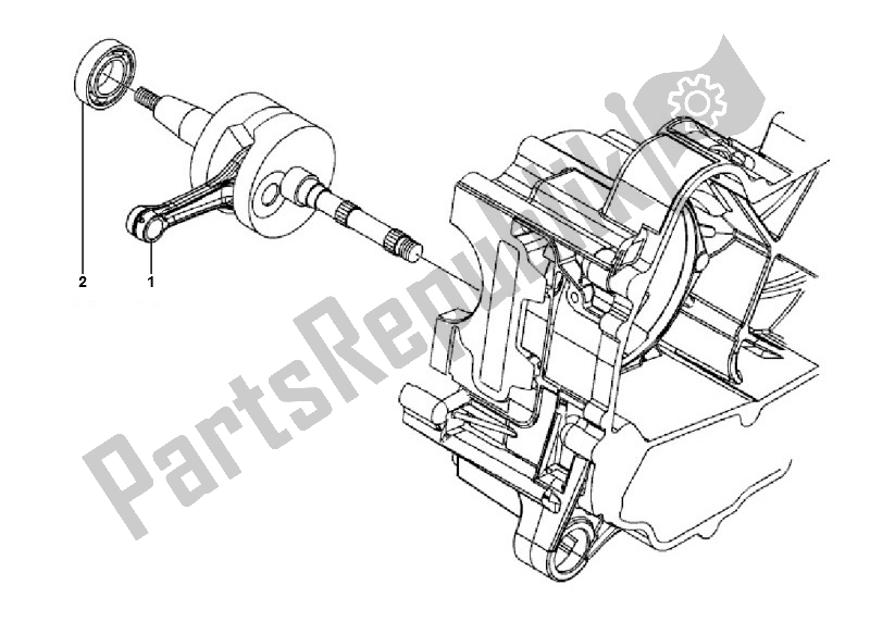 All parts for the Crankshaft of the Piaggio LX 4V 45 KM 50 2000 - 2010