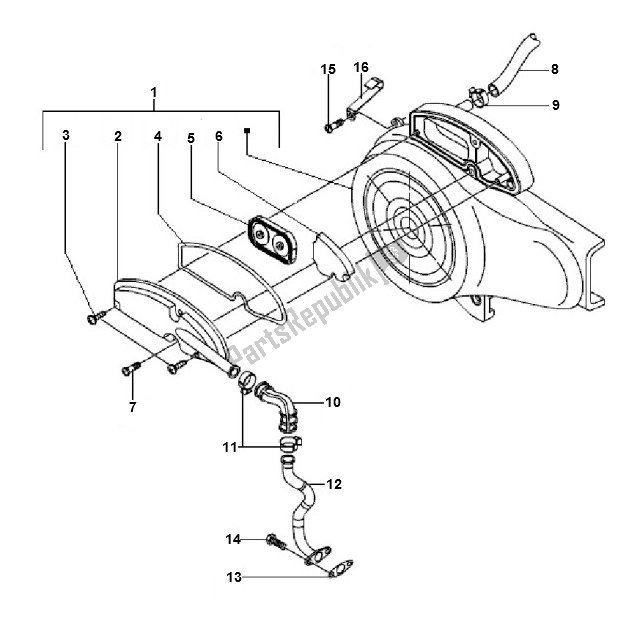 All parts for the Luchtfilter 2 of the Piaggio LX 4V 45 KM 50 2000 - 2010