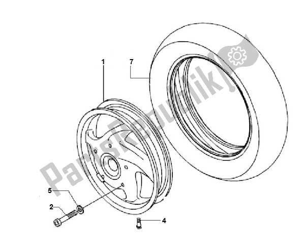 Toutes les pièces pour le Roue Avant du Piaggio LX 4V 45 KM 50 2000 - 2010