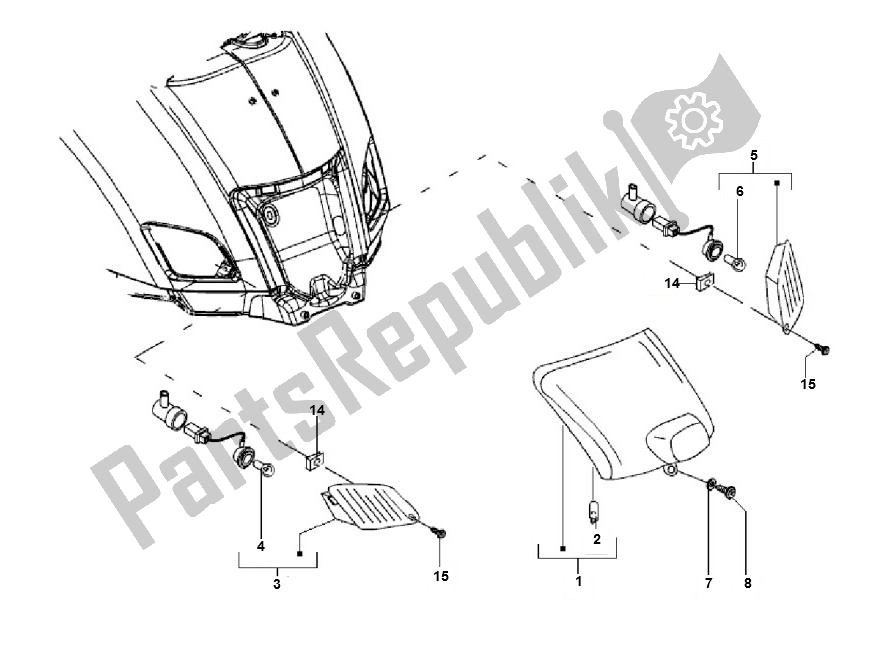 Todas las partes para Señal De Giro Frontal de Piaggio LX 4V 45 KM 50 2000 - 2010