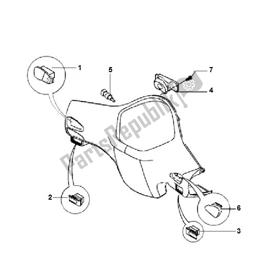 All parts for the Stuurschakelaars of the Piaggio LX 4V 45 KM 50 2000 - 2010