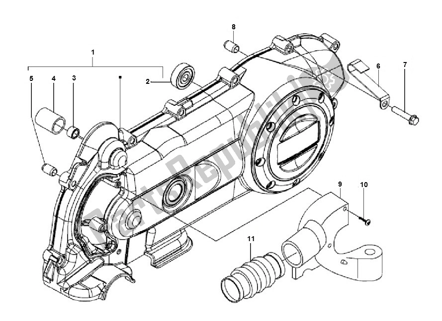 Tutte le parti per il Carterdekseldelen del Piaggio LX 4V Touring 45 KM H 50 2000 - 2010