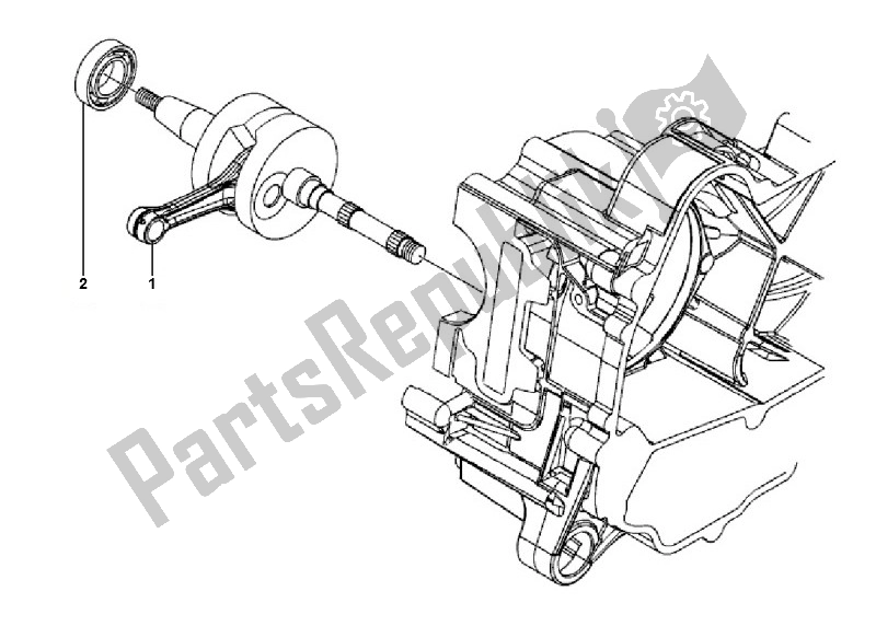 All parts for the Crankshaft of the Piaggio LX 4V Touring 45 KM H 50 2000 - 2010