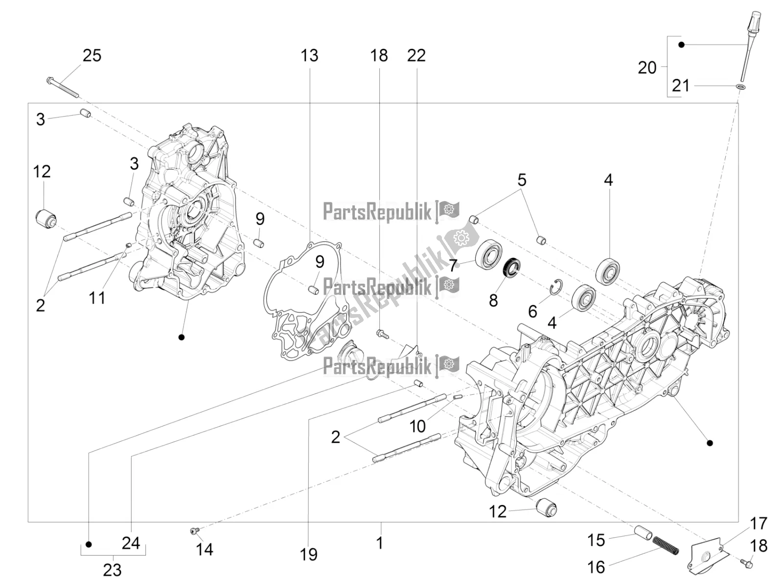 Toutes les pièces pour le Carter du Piaggio Beverly 300 IE ABS 2016