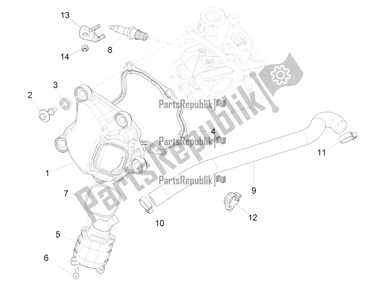 All parts for the Cylinder Head Cover of the Piaggio Beverly 300 IE ABS 2016