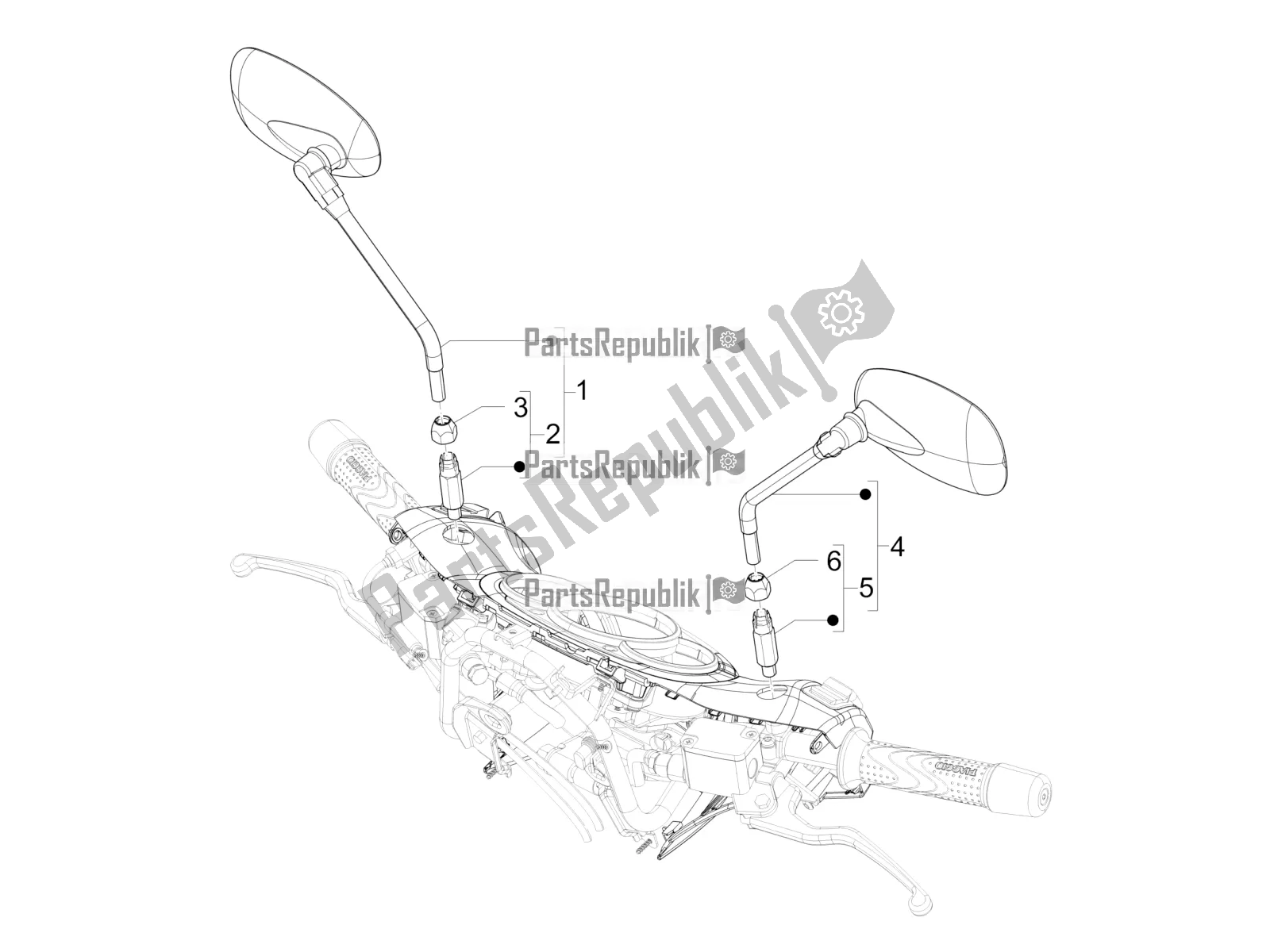 Toutes les pièces pour le Miroir (s) De Conduite du Piaggio Beverly 300 IE ABS 2016