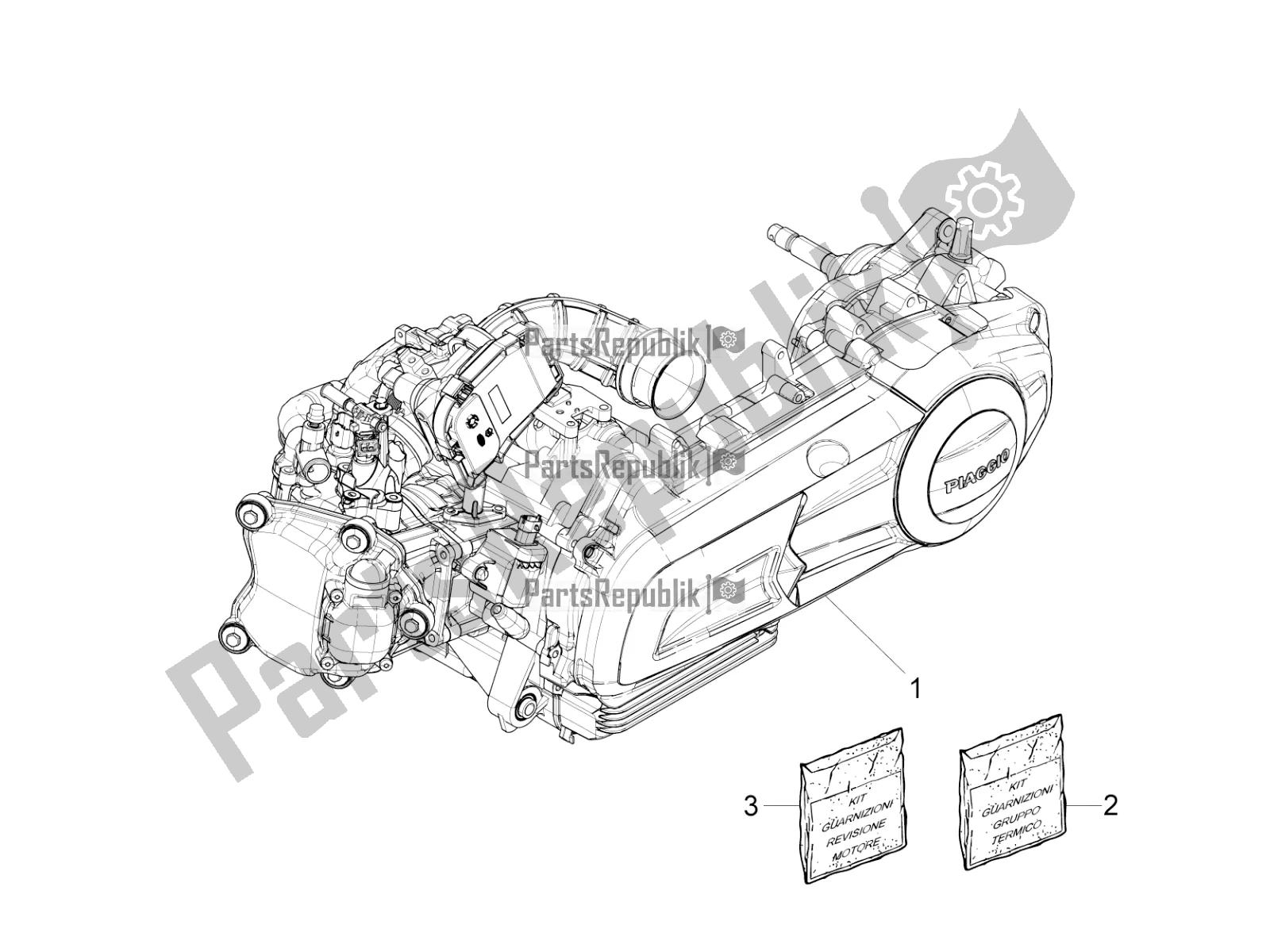 Todas las partes para Ensamblaje Del Motor de Piaggio Beverly 300 IE ABS 2016