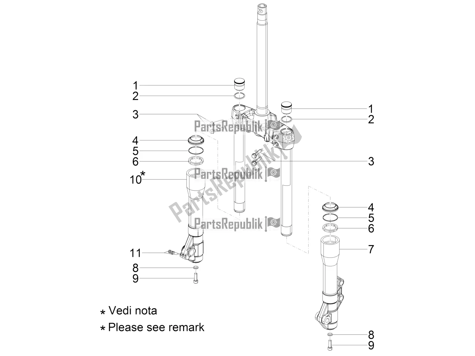 Toutes les pièces pour le Composants De La Fourche (kayaba) du Piaggio Beverly 300 IE ABS 2016