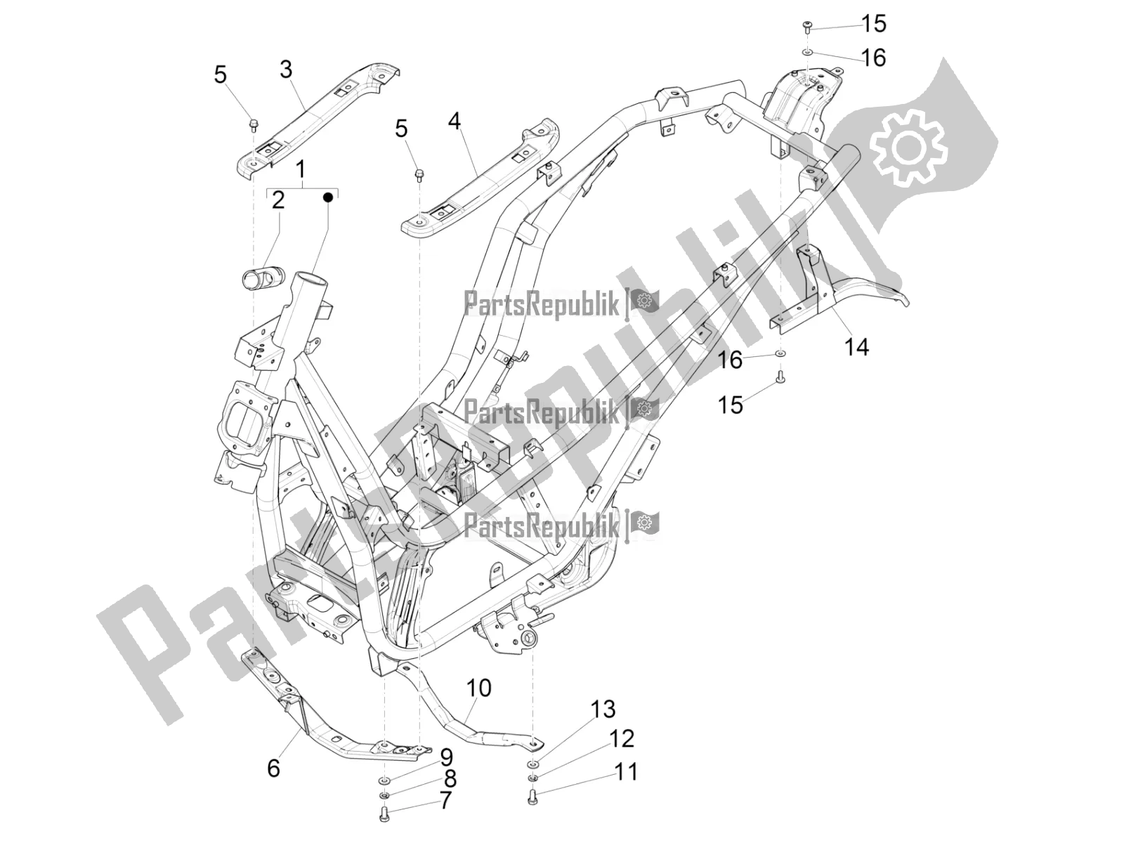 Todas las partes para Marco / Carrocería de Piaggio Beverly 300 IE ABS 2016