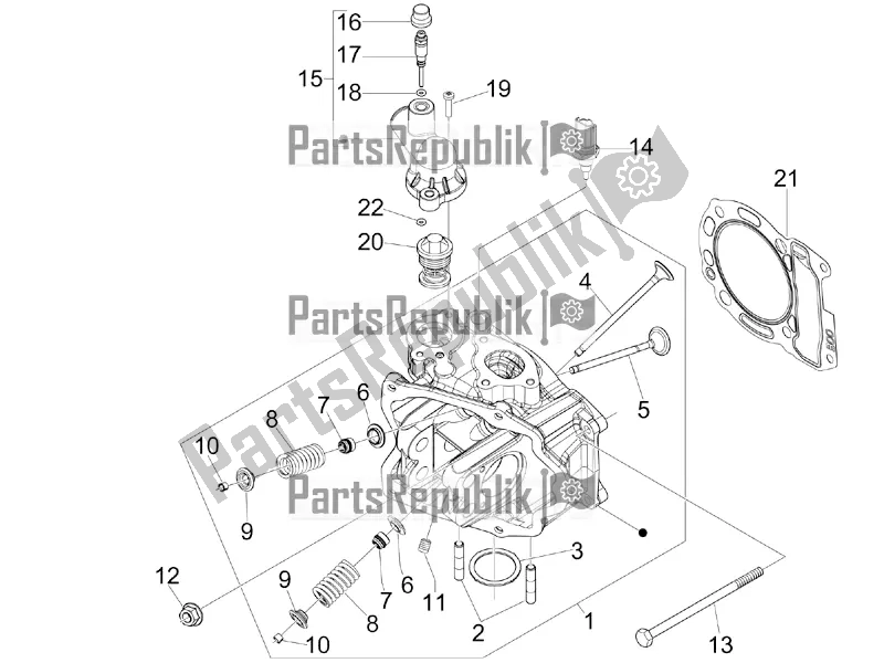 Toutes les pièces pour le Unité De Tête - Valve du Piaggio Beverly 300 IE ABS 2016