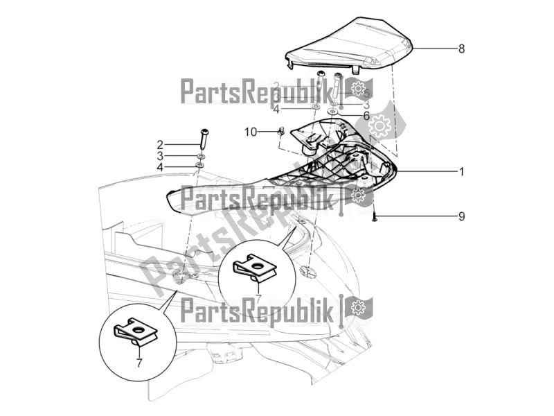 Todas las partes para Portaequipajes Trasero de Piaggio Beverly 300 IE ABS 2016