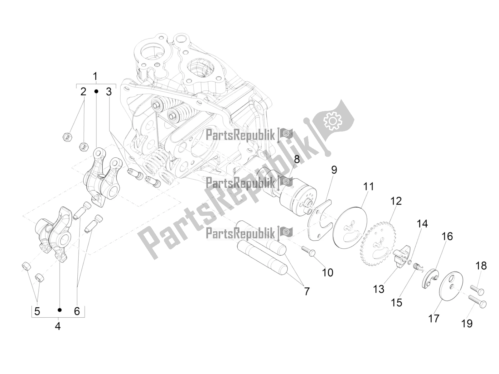 Toutes les pièces pour le Leviers à Bascule Support Unité du Piaggio Beverly 300 IE ABS 2016