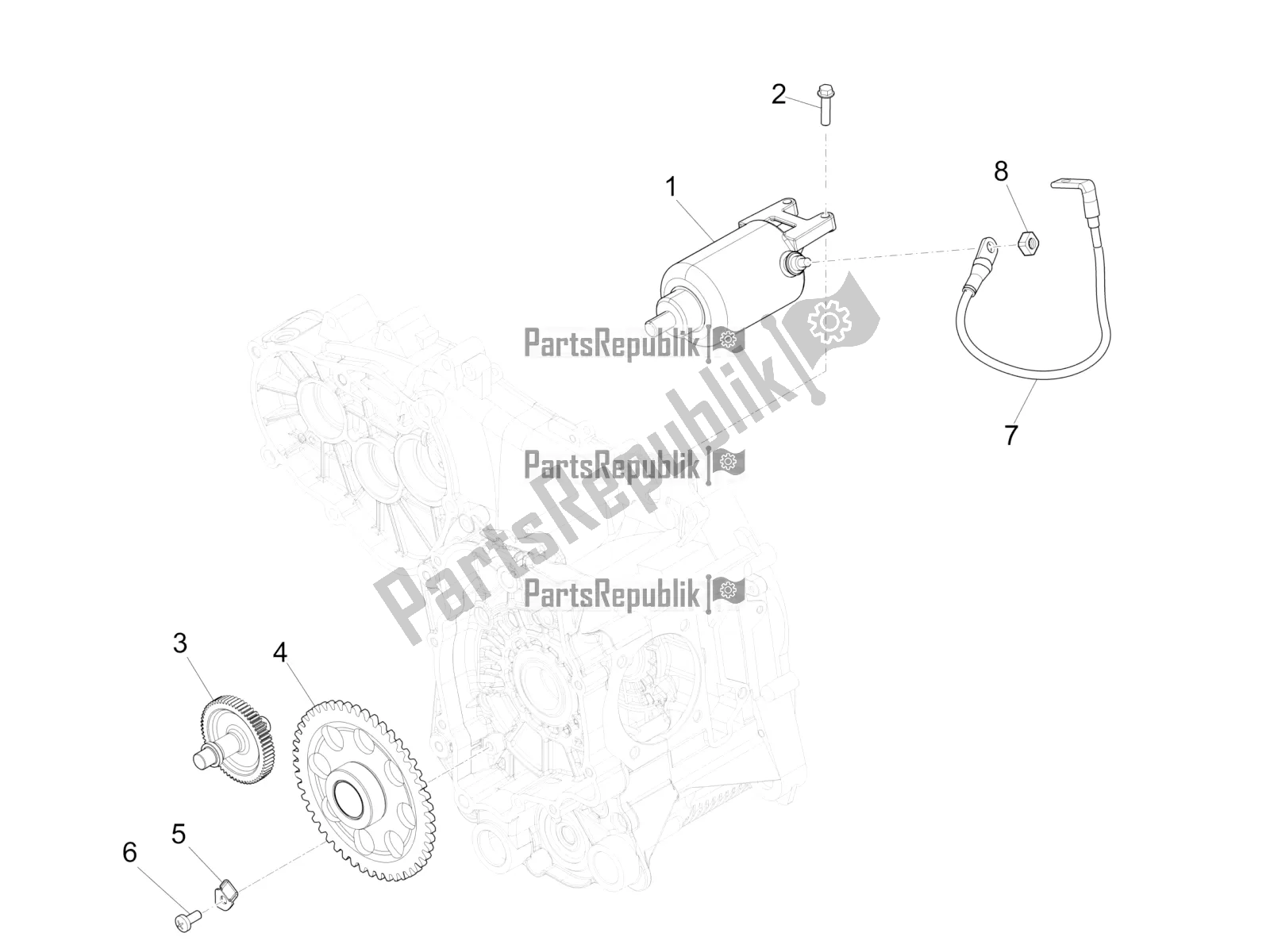 Todas as partes de Stater - Partida Elétrica do Piaggio Beverly 300 IE ABS 2016