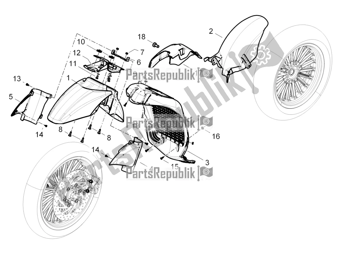 Todas las partes para Carcasa De La Rueda - Guardabarros de Piaggio Beverly 300 IE ABS 2016