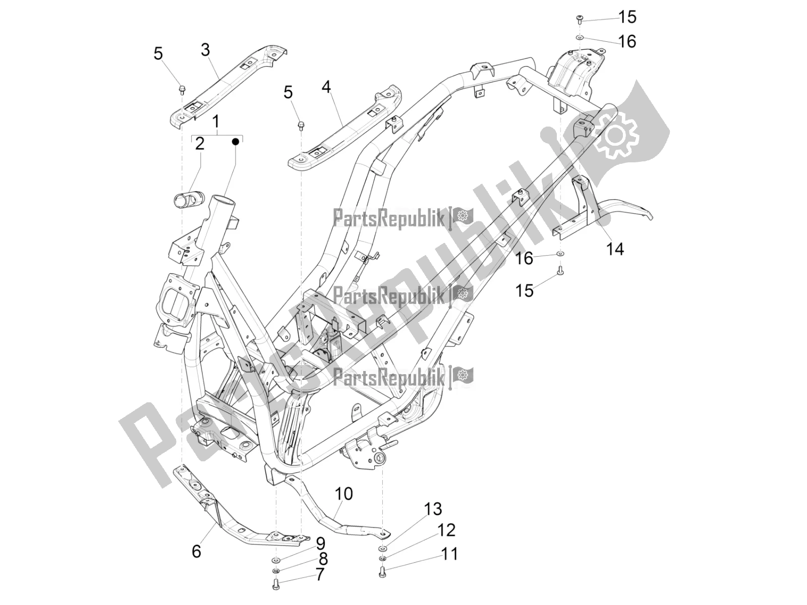 Todas las partes para Marco / Carrocería de Piaggio Beverly 300 IE ABS 2017