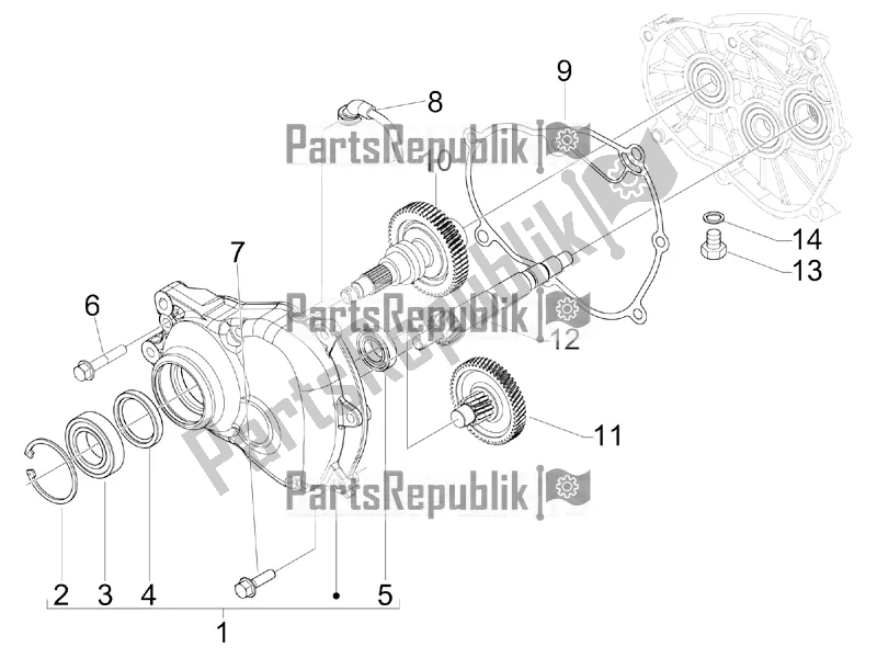 Toutes les pièces pour le Unité De Réduction du Piaggio Beverly 300 IE ABS 2017