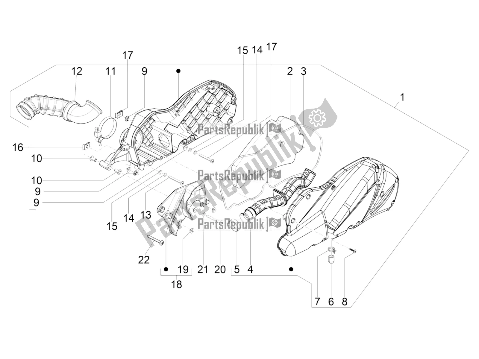 Tutte le parti per il Filtro Dell'aria del Piaggio Beverly 300 IE ABS 2018