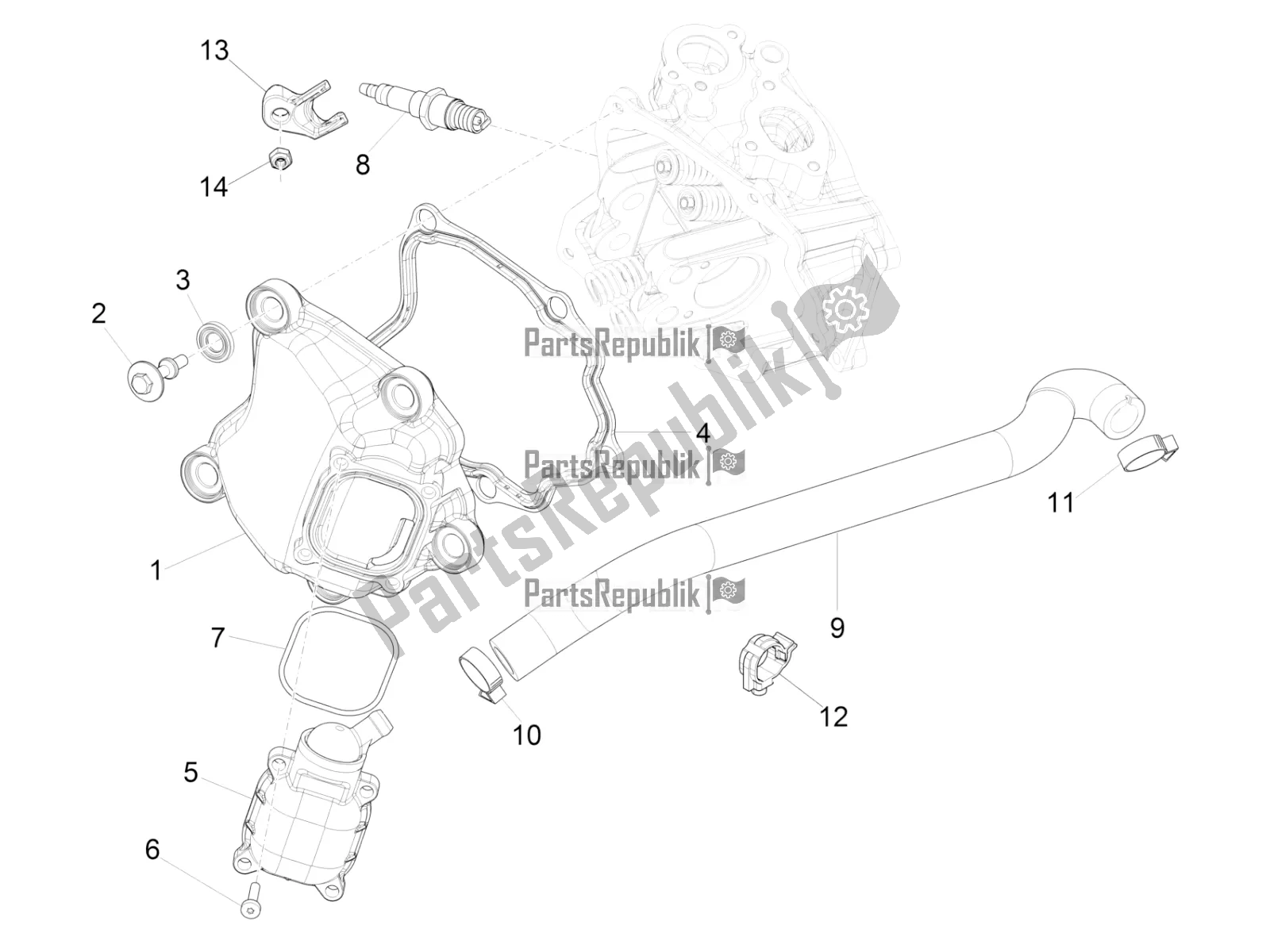 Todas las partes para Cubierta De Tapa De Cilindro de Piaggio Beverly 300 IE ABS 2018